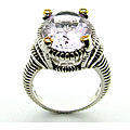 Meredith Leigh Sterling Silver Pink Amethyst and Diamond Ring