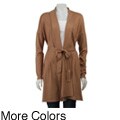 Red Women's Long-sleeve Open-front Cardigan