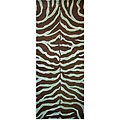 Hand-woven Brown Wool Zebra Rug (2'3 x 8')
