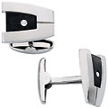 Colibri Solitaire Stainless Steel/ Titanium Cuff Links