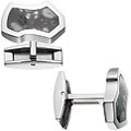 Colibri Core Stainless Steel and River Rock Men's Cuff Links