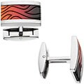 Colibri Inferno Stainless Steel and Wood Men's Cuff Links