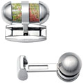 Colibri Quarry Stainless Steel Men's Unakite Cuff Links