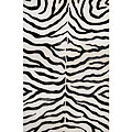 Wool with Art Silk Highlights Zebra Print Rug (5' x 8')