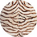 Wool with Art Silk Highlights Zebra Print Rug (6' Round)