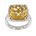 18k White Gold Citrine and 1/5ct TDW Diamond Ring (Size 6.75)