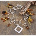 Sterling Silver Amber Chips Charm Bracelet (Poland)