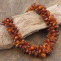 Sterling Silver Cognac Amber Garland Necklace (Poland)