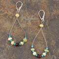 Sterling Silver Amber Bead Dangle Earrings (Poland)