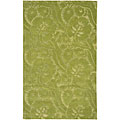 Hand-tufted Green Wool Leuven Rug (3'3 x 5'3)