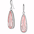 Brass Flamingo Color Cubic Zirconia Teardrop Earrings