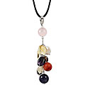Maddy Emerson Satin and Silver Gemstone Fashion Necklace