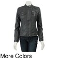 MICHAEL Michael Kors Women's Black Leather Zip-front Motocross Jacket
