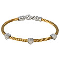 Maddy Emerson Couture 14k Goldplated Diamond Cable Bangle