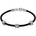 Maddy Emerson Couture Black Steel Diamond Cable Bracelet