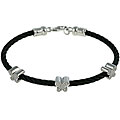 Maddy Emerson Couture Black Steel Diamond Cable Bracelet