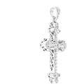 Sterling Silver 1/10ct TDW Diamond Vintage-style Cross Necklace