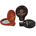 Set of 3 Akuaba Folding Pocket Mirrors (Ghana)