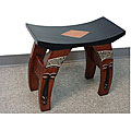 Wooden Hand-carved Classic Mask Accent Seat (Ghana)