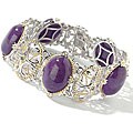Michael Valitutti Sterling Silver/Palladium/18K Vermeil Purple Jade & Sapphire Bracelet