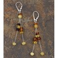 Sterling Silver Amber Honey Hue Dangle Earrings (Poland)