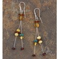 Sterling Silver Amber and Turquoise Cascade Earrings (Poland)