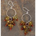 Sterling Silver Honey/ Cognac Amber Chandelier Earrings (Poland)
