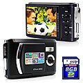 SVP 8061 Compact 8MP Black Digital Camera with 8GB SD Card