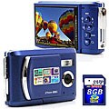 SVP 8061 Compact 8MP Blue Digital Camera with 8GB SD Card