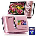 SVP 8061 Compact 8MP Pink Digital Camera with 8GB SD Card