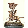 Buffalo Signal Bronze Remington Statue