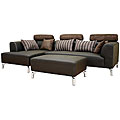 Vicky 3-piece Black Leather Sofa Sectional Set