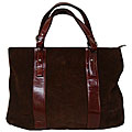 Abbyson Two-tone Leather and Suede Handbag