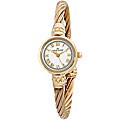 AK Anne Klein Women's Round Goldtone Rope Bangle Watch