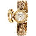 AK Anne Klein Women's Goldtone Covered Dial Mesh Bracelet Watch