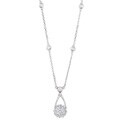 18k White Gold 1ct TDW Diamond Cluster Necklace (H-I, I1)