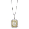 18k Gold 1ct TDW Yellow, White, Green Diamond Necklace (H-I, I1)