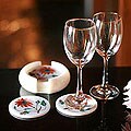 'Dahlia Gems' 6-piece Marble Coaster Set (India)