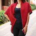 Alpaca Wool 'Crimson Etiquette' Wrap (Peru)