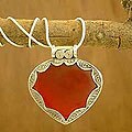 Carnelian 'Flamboyant' Heart Necklace (India)