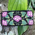 'Pink Hibiscus' Beaded Handbag (Indonesia)