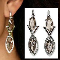 'Protectors' Smokey Quartz Dangle Earrings (Brazil)