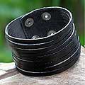 Leather 'Parallel Orbits' Men's Bracelet (Thailand)
