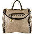 Prada Taupe/ Black Craquele Tote