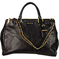Prada Vitello Lux Black Double-zip Tote