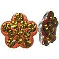 Sterling Silver Yellow Crystal Flower Earrings