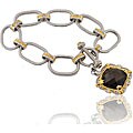Michael Valitutti Silver/ Palladium/ 18k Vermeil Smokey Quartz Bracelet