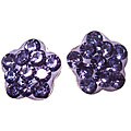 Sterling Silver Soft Purple Crystal Flower Earring