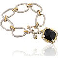 Michael Valitutti Silver/ Palladium/ 18k Vermeil Onyx Bracelet