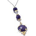 Michael Valitutti Silver/ Palladium/ 18k Vermeil Purple Jade Necklace